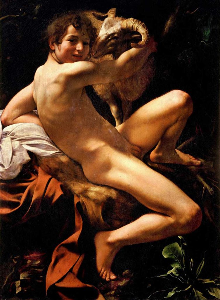 'Joven con un cordero' - Caravaggio, 1602